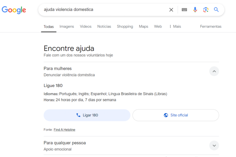 Exemplo de busca