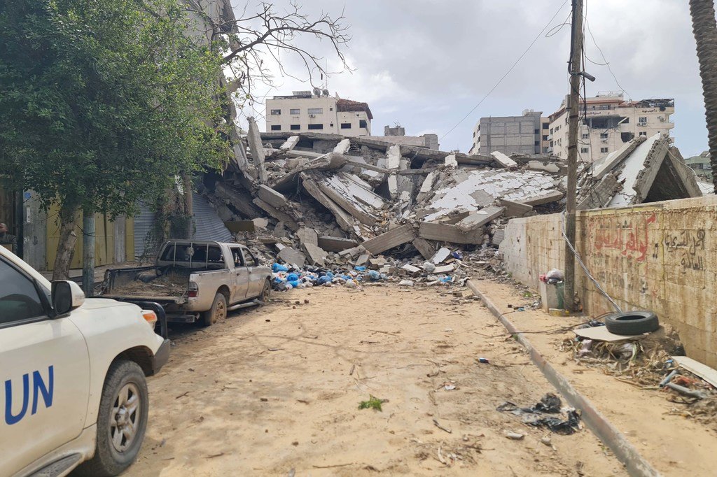 A destruição generalizada está complicando a distribuição de alimentos em Gaza A destruição generalizada está complicando a distribuição de alimentos em Gaza