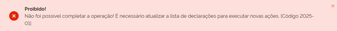 Erro 2025-01 durante a declaração do Imposto de Renda