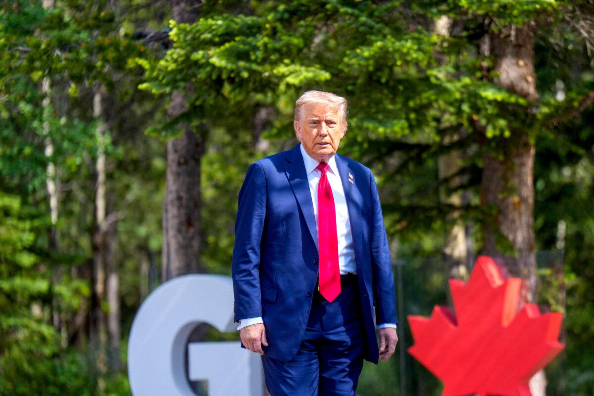 Presidente Trump na Cúpula do G7 no Canadá. (Michael Kappeler/AFP via Getty Images)
